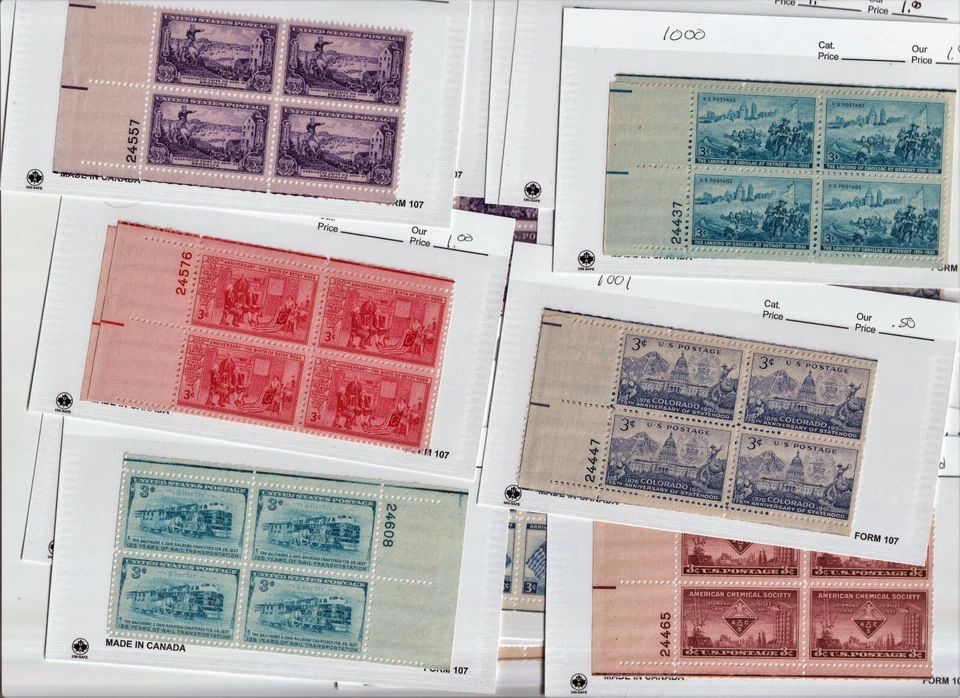 US Stamps 1920-2020 MNH (5) Plate blocks see details EAS_STAMPS - Image 1 of 1