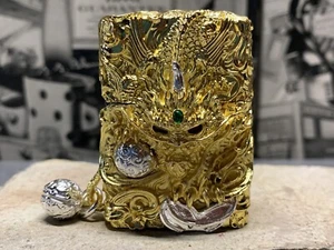 Zippo Dragon Gold & Silver Zippo Lighter Heavy - Picture 1 of 9