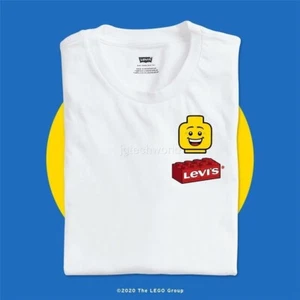 New Men Levi's Lego Relaxed Fit Tee T-shirt Top Crew Neck Short Sleeve White L - Picture 1 of 3