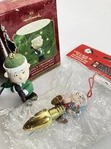 Lot Of 3 Vintage Peanuts Linus Only Xmas Tree Ornaments Kurt Adler Hallmark - Picture 1 of 11