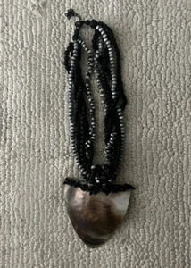 Bold Statement multi strand necklace with a shell pendant - Picture 1 of 3