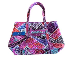 Vera Bradley NWT Iconic Small Vera Tote Charger Pocket Modern Medley Multicolor - Picture 1 of 12