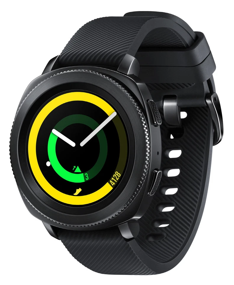 Reloj inteligente deportivo Samsung Gear 44,6 mm - Funda negra, banda de silicona, hebilla clásica Foto 1 de 1