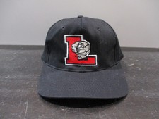 VINTAGE Lansing Lugnuts Hat Cap Snap Back Black Red Minor League Baseball Men A8