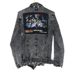 Nirvana Unplugged NY Denim Moto Jacket Belted Women’s Large - Picture 1 of 7