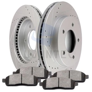 Front Brake Ceramic Pads & Rotors Discs For 1999-2004 Ford F-150 Drilled Slot - Picture 1 of 11