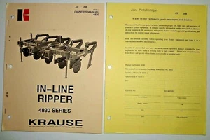 Krause 4830 Series Destripadora en Línea Propietarios Operadores Piezas Manual y Suplemento - Imagen 1 de 3