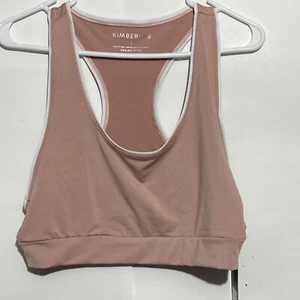 New Kimberly C Pink/white Seamless Racerback Sports Bra.  Size L - Picture 1 of 5