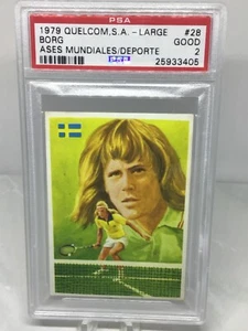 1979 Quelcom Large #28 Bjorn Borg PSA 2 (Top Pop, Pop 1) - Bild 1 von 2