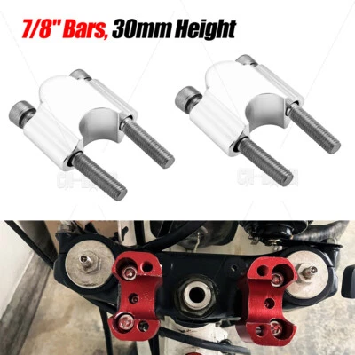 Handlebar Clamp Billet Risers 7/8" Bars 30mm Height For KAWASAKI KX85 2001-2024 — 第 1/4 张图片