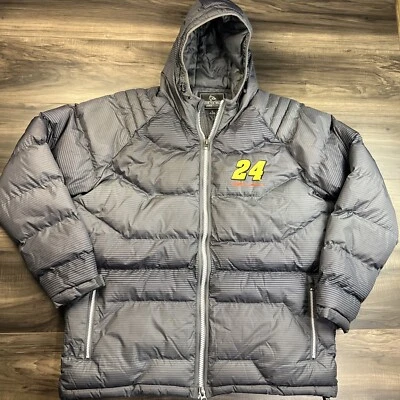 NASCAR Jacket Mens XL Gray Puffer Jeff Gordan #24 Over The Wall - Image 1 of 4