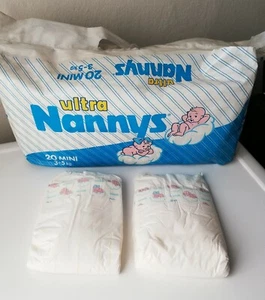 Vintage Ultra Nannys 2x Mini Plastic diapers 3-5 kg (7-11 lbs) NOS HTF - Picture 1 of 4