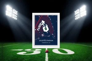 New England Patriots Gillette Stadium Location Map NFL Stadium Art Decor - Picture 1 of 6