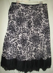 Nygard * süßer Saum * schwarz & elfenbeinfarben ausgestellter Baumwollrock - Größe 12P - Bild 1 von 3