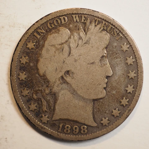 1898 P  BARBER HALF DOLLAR ***NICE COIN!***  FREE SHIPPING! A3625 Cover