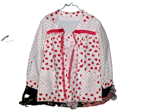 open top HEARTS GALORE 4T ribbon tie long sleeve handmade w/braclet (Nclst 10 - Picture 1 of 6