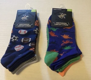 Beverly Hills Polo Club 6 pair Boys Fashion Low Cut Socks size 7-2 - Picture 1 of 2