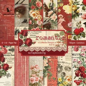 Scrapbook Paper Pad 6"x6" 24 Sheets Cardstock Retro Craft Paper Set - Picture 1 of 7