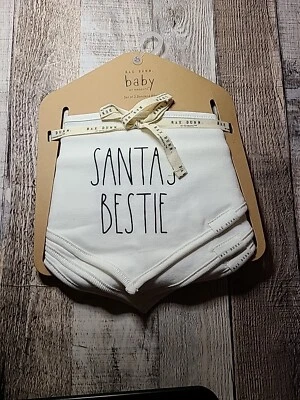 Nuevo paquete de 3 baberos bandana bebé Rae Dunn "Santa's Bestie" "Believe" "oh What Fun Foto 1 de 4