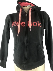Reebok Women's Hoodie, size XS, black, pink, cotton, polyester - Picture 1 of 8