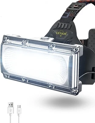 Headlamp Led Rechargeable Letour Cob Lumen Headlight High Bright Light Work Mode