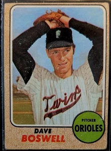 1968 Topps Dave Boswell Fehlerkarte Orioles #322 Minnesota Twins Pitcher EX SELTEN - Bild 1 von 2