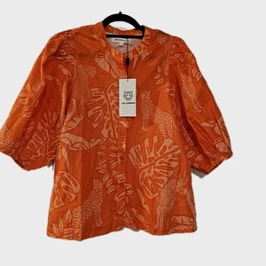 Neu mit Etikett Las Surenas orangefarbenes Blusentop Tigerblüte M - Bild 1 von 5