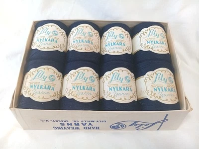 Vintage Box of 8 Lily Nylkara Hand Weaving 2oz Yarn Spools Color #28 Lt 0873 NOS - Image 1 of 4
