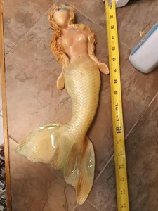 Stunning 17 In X 6 In Clay Mermaid Wall Decor. Italy Signed - Picture 1 of 12