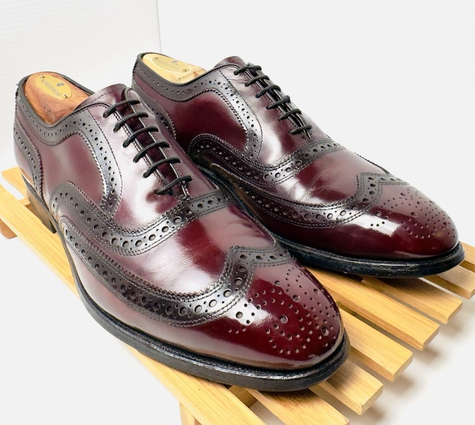 Allen Edmonds McAllister Mens Burgundy Wingtip Oxford Shoes Sz 9 C - Image 1 of 4
