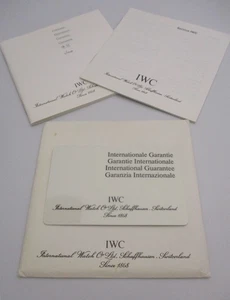 Rare IWC Watch & Chronograph Guarantee & Service Books + Open Guarantee Card - Afbeelding 1 van 6