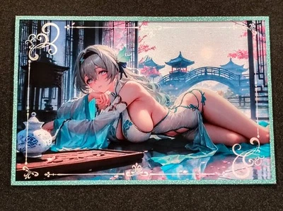 Qing Si Acrylic A5 Board Waifu Firefly at Pagoda Anime Girl Honkai Star Rail - Image 1 of 2