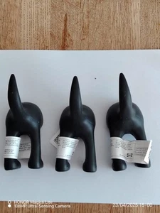3 x IKEA BASTIS Dog Tail Safe Rubber Wall Lead Hook Black - Picture 1 of 3