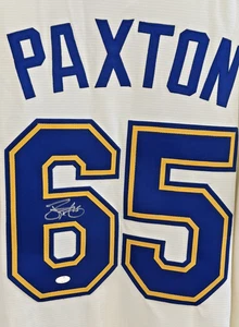 JAMES PAXTON HOME WHITE JERSEY LG AUTO MILL CREEK SPORTS CERTIFIED MAJESTIC /100 - Picture 1 of 17