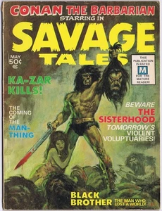 SAVAGE TALES # 1 US Marvel Mag 1971 CONAN - 1ST MAN-THING - Bild 1 von 5