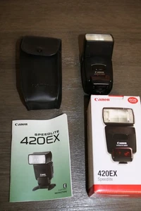 Canon Speedlite 420EX Shoe Mount Flash Working Perfect with Box - Case - Instruc - Picture 1 of 9