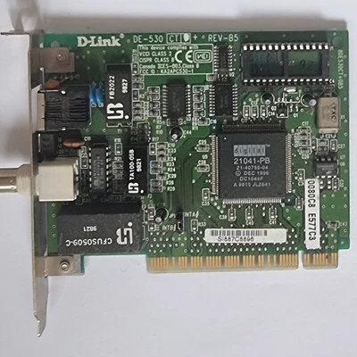 D-Link DE-530CT Rev B5 PCI Netzwerkkarte Vintage NIC Ethernet Retro PC - Bild 1 von 2