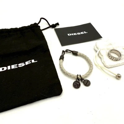 Diesel кольцо браслет кольцо размер 16 серебристого тона логотип б/у - Изображение 1 из 4