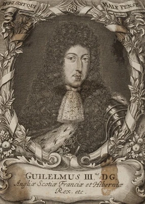 L. HECKENAUER (*1655), Wilhelm III. von Oranien, Kupferstich Barock Porträt - Bild 1 von 4