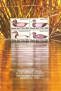 #2138-2141 First Day Ceremony Program 22c Duck Decoy Stamps - Picture 1 of 2