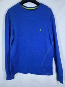 Volcom Shirt Mens Small Blue Waffle Knit Vintage Thermal Long Sleeve Pullover US - Picture 1 of 12