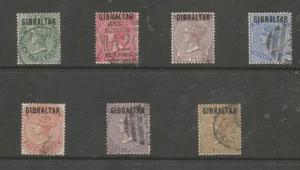 GIBRALTAR SG1-7 las Bermudas 1886 o/impresión conjunto de 7 finos usados gato 750€ - Imagen 1 de 2
