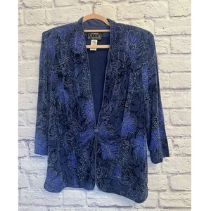 Alex Evenings Blumen Jacke Glitzer Blazer Größe 1X - Bild 1 von 6
