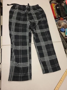 Lucky Brand Mens Pajama Pants L Black Gray Plaid Sleepwear Loungewear - Picture 1 of 9