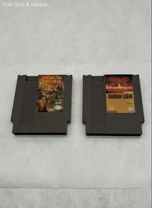 2 Nintendo NES Untested Games - Demon Sword + The Guardian Legend - Picture 1 of 11