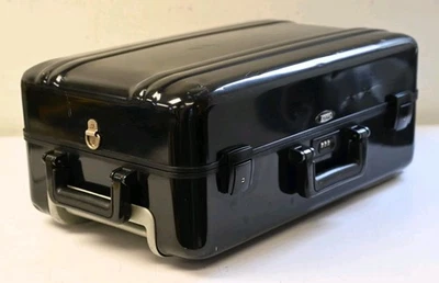 Zero Halliburton Aluminum Rolling Suitcase Black 2 Wheels Extendable Handle 21" - Image 1 of 4