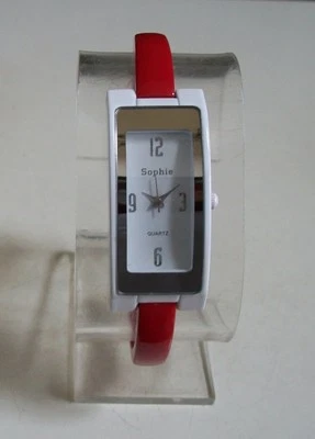 Reloj informal para mujer Sophie rojo y blanco de moda brazalete brazalete Foto 1 de 4