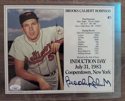 Brooks Robinson Signed HOF Induction 8x10 Photo JSA Certified Orioles - Image 1 of 4