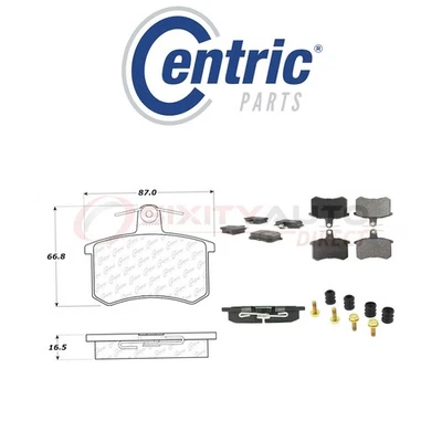 Centric Posi Quiet Metallic Brake Pads w Shims for 1987 Audi Coupe 2.2L 2.3L zn — 第 1/4 张图片