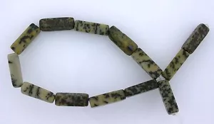 13x4 13mm x 4mm Rectangle Dendritic Quartz Gemstone Gem Stone Bead 7 Inch Strand - Picture 1 of 1